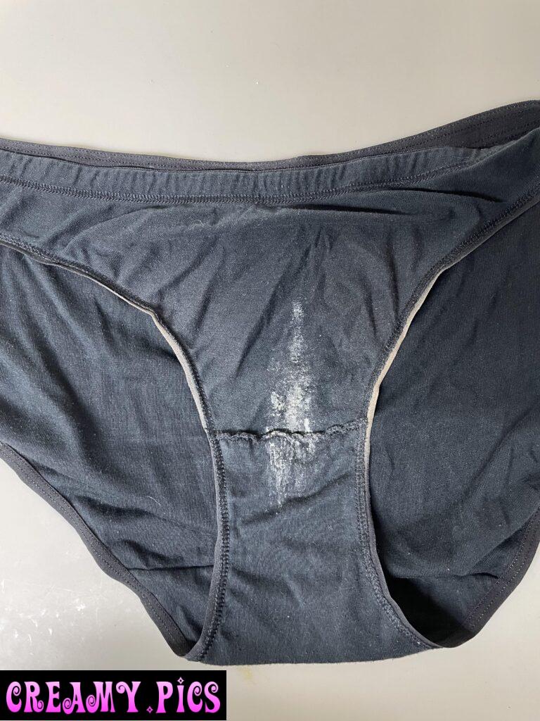 I love how stains look on black cotton panties