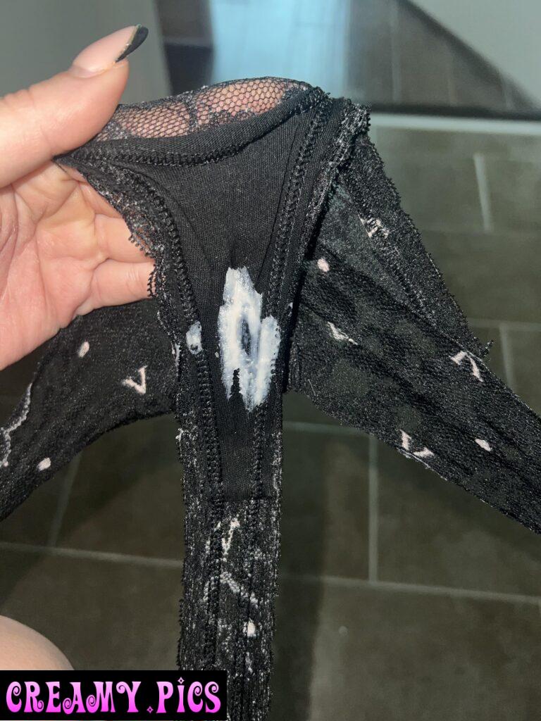 [f21] Little thong with my load of cream. Thanks to my dildo😈