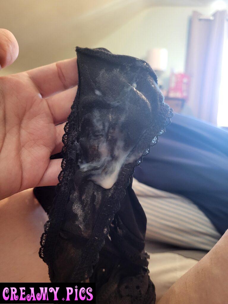 Crusty cum covered thong