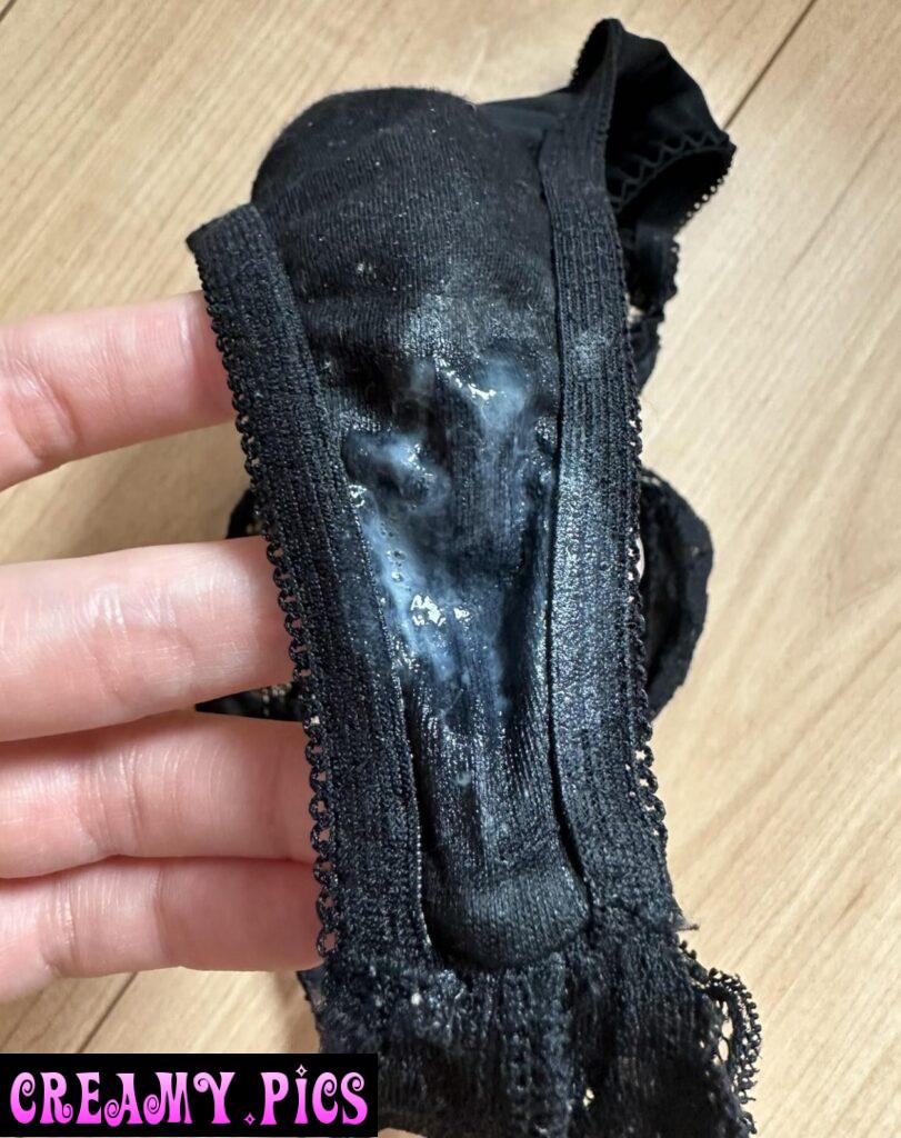 Dirty black panties. Nice & creamy