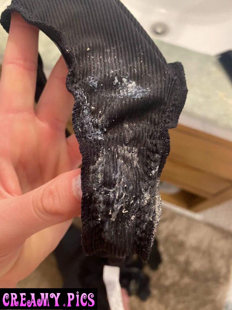 My cummed panties after the gym and long day at work