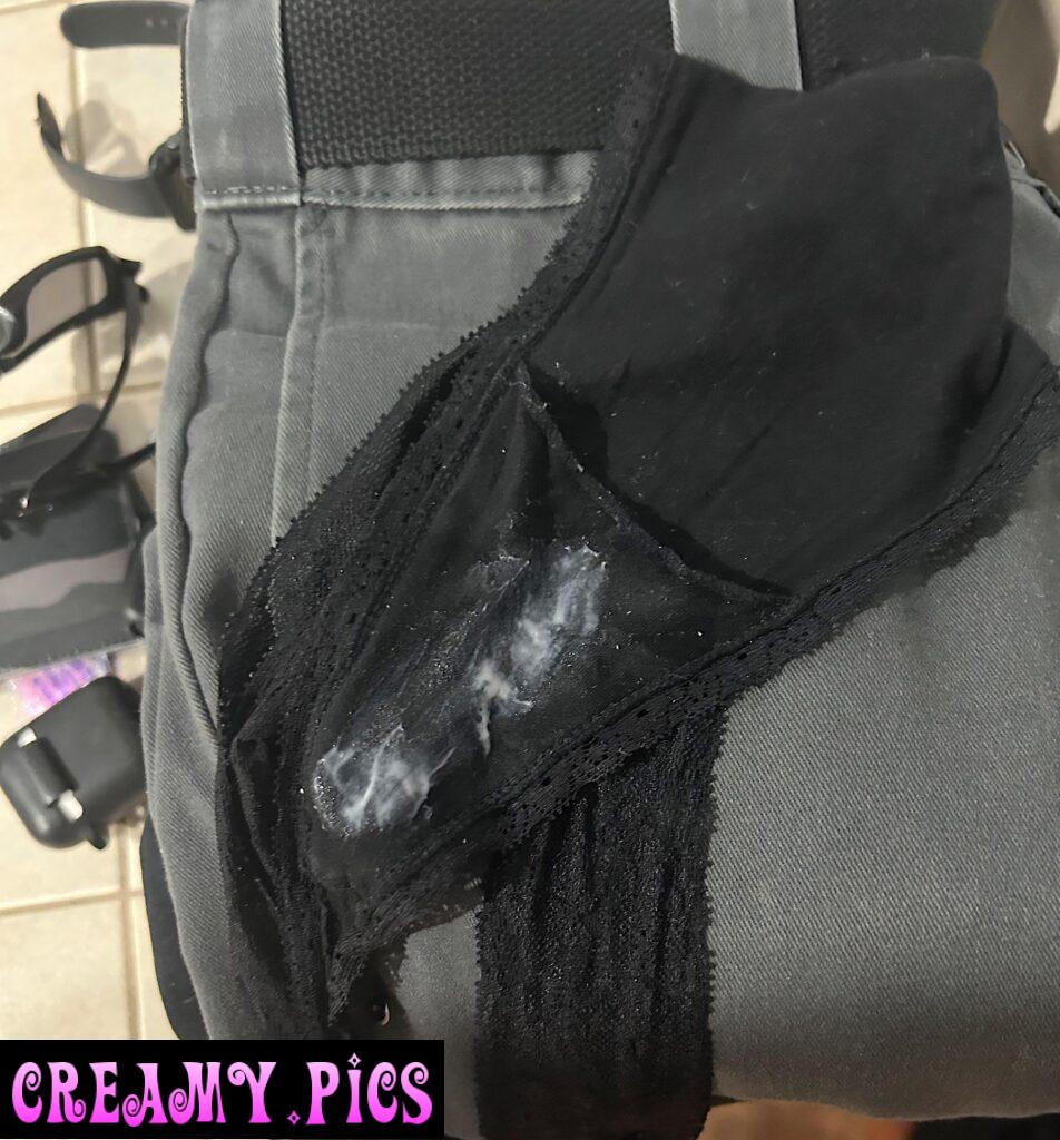 Sweaty creamy dirty workout panties for daddy to take to work.