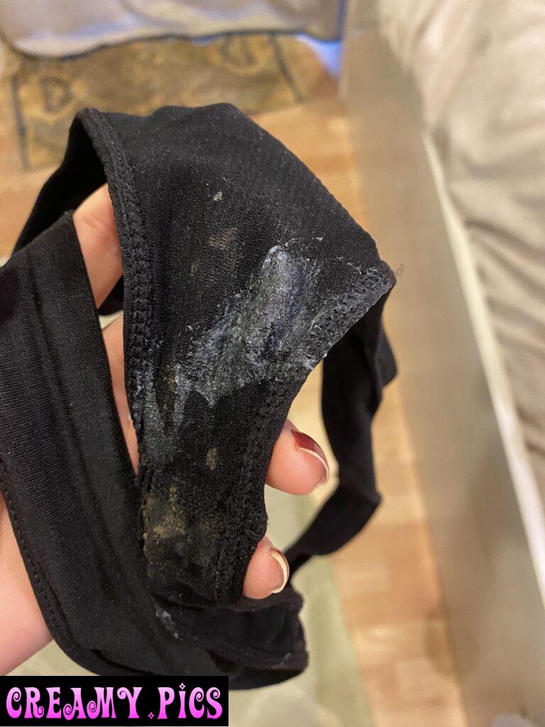 creamy cummed panties from the gym today super sweet