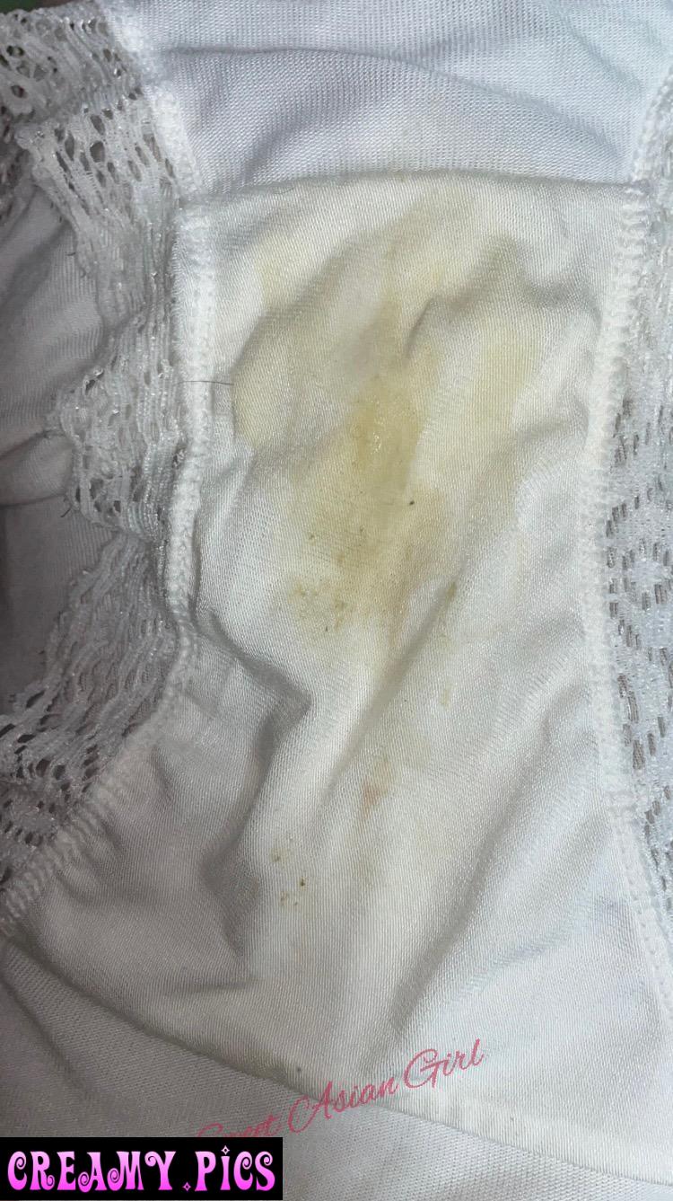 A lovely pair of my dirty white panties. Sweet Asian Girl