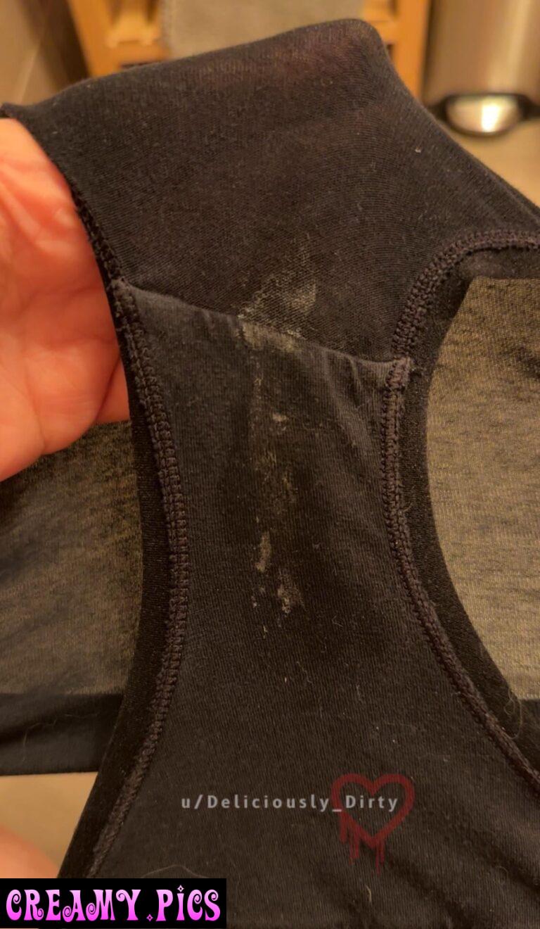 Cream and black panties make the best combo