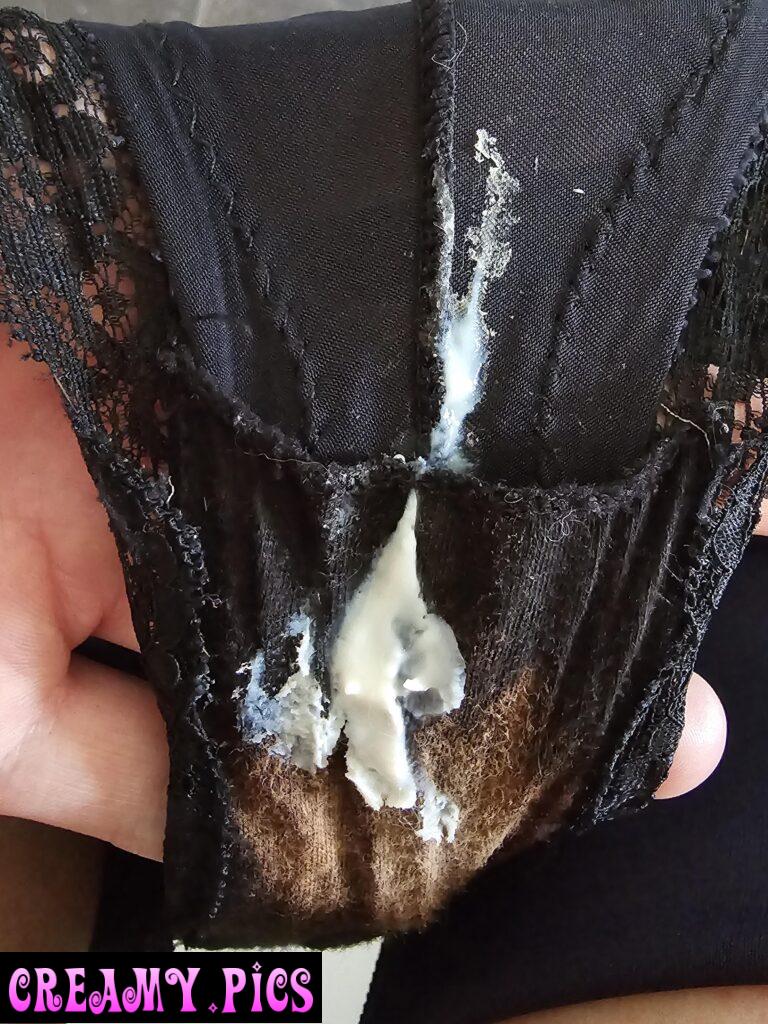 First cum first taste of my ovulation panties 😋