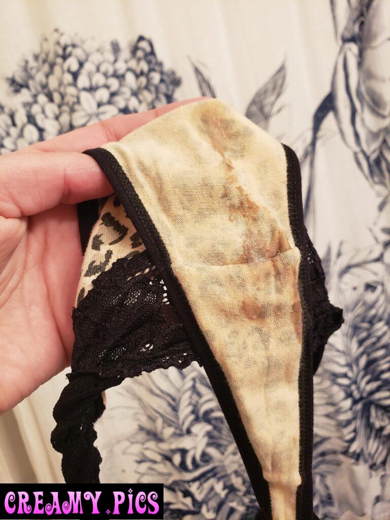 Sweaty animal print thong