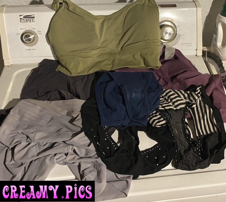 Wife’s week worth of workout panties and shorts. Smells incredible. So much sweat