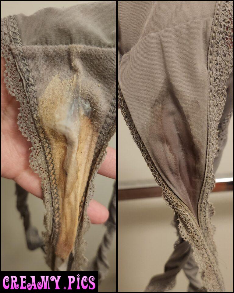 another day and you can see the wet on both sides of this thong 😳