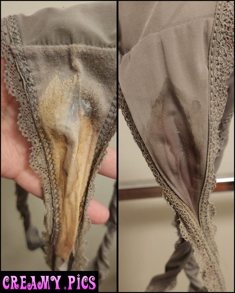 another day and you can see the wet on both sides of this thong 😳