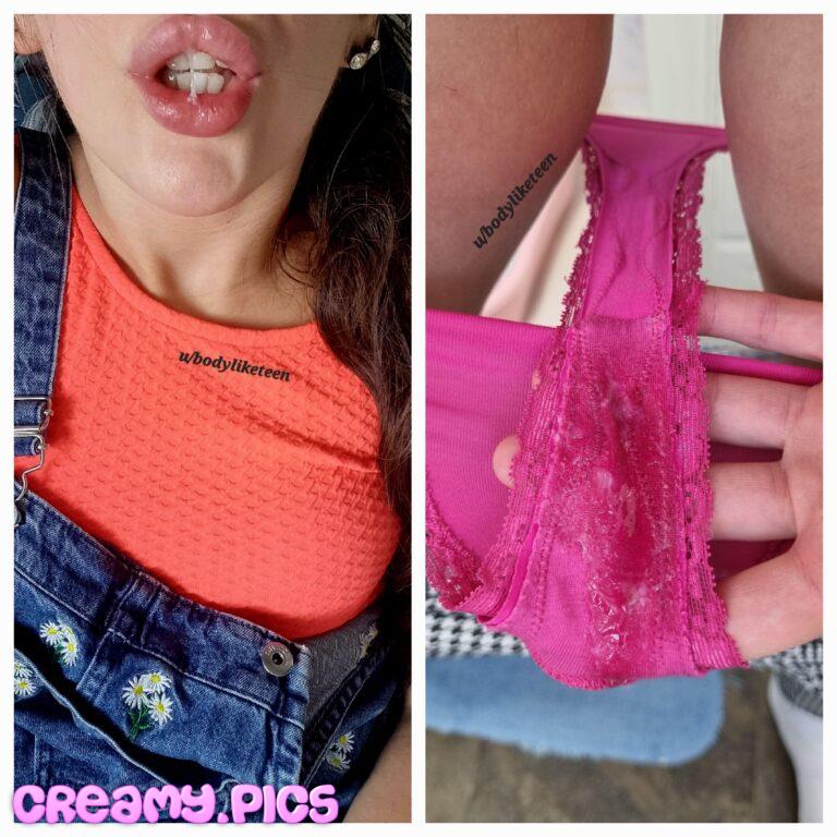 Sticky grool on my mouth and in my pamties. Does it turn you on:)